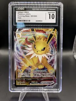 Jolteon VMAX 051/203 Evolving Skies CGC 10 Ultra Rare Holo Pokemon Card 2021 - Image 1