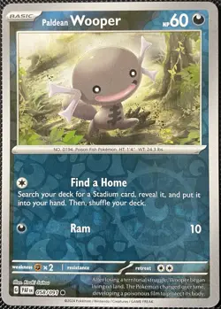 Paldean Wooper 058/091 SV: Paldean Fates Reverse Holo - Pokemon Card - Image 1