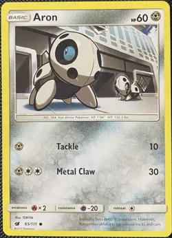 Aron 65/111 Sm-Crimson Invasion Regular - Pokemon Card - Image 1