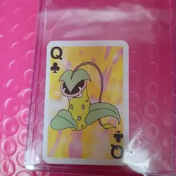 1999 POKEMON MINI PLAYING CARDS RED VICTREEBEL QUEEN OF CLUBS - Image 2