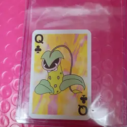 1999 POKEMON MINI PLAYING CARDS RED VICTREEBEL QUEEN OF CLUBS - Image 3