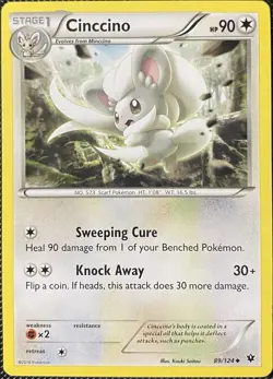 Cinccino 89/124 Fates Collide Regular - Pokemon Card - Image 1