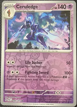 Ceruledge 040/091 SV: Paldean Fates Reverse Holo - Pokemon Card - Image 1