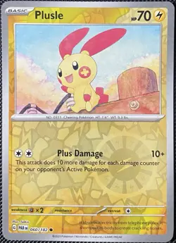 Plusle 060/182 SV04: Paradox Rift Reverse Holo - Pokemon Card - Image 1