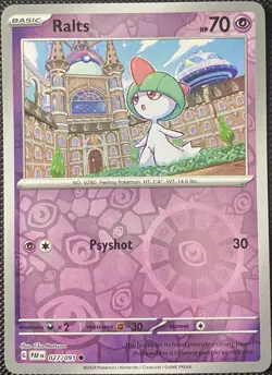 Ralts 027/091 SV: Paldean Fates Reverse Holo - Pokemon Card - Image 1