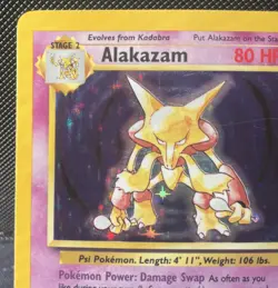 Pokemon Alakazam 1/102 WotC Base Set Unlimited Holo Rare MP-HP - Image 2