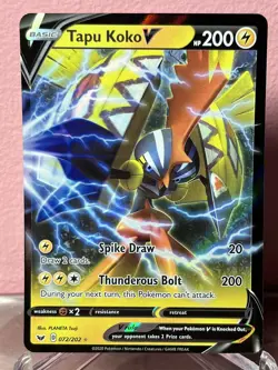 Pokemon TCG Tapu Koko V 072/202 Sword & Shield Holo Ultra Rare - Image 1
