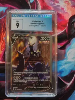 POKEMON 2021 Umbreon V Alt Art 189/203 CGC Mint 9 Full Art Evolving Skies - Image 1