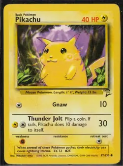 Pikachu Base Set 2 87/130 LP Pokemon TCG Mitsuhiro Arita - Image 1