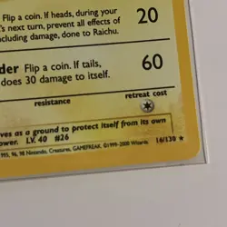 Pokemon TCG Raichu Base Set 2 16/130 Holo Unlimited Holo Rare Excellent - Image 5