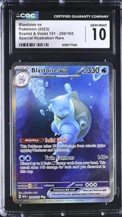 Blastoise ex #200/165 Sv: Scarlet & Violet 151 Special Illustration Rare CGC 10 - Image 1