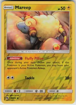 Mareep 75/214 Common Lost Thunder Pokemon Reverse Holo Near Mint - Image 1