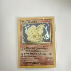 WOTC Pokemon TCG Ninetales Base Set 12/102 Unlimited Holo Rare 1999 80 HP Eng - Image 1