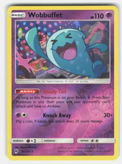 Wobbuffet 93/214 Pokemon SM - Lost Thunder Reverse Holofoil *LP* - Image 1