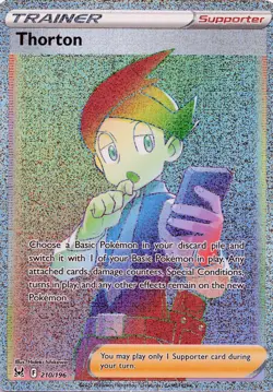 Pokemon TCG Thorton (Secret) #210/196 Holo SWSH11: Lost Origin NM - Image 1