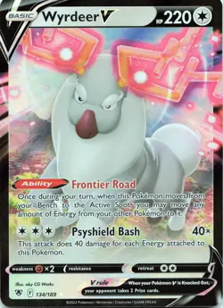 Pokemon TCG Wyrdeer V #134/189 Holo SWSH10: Astral Radiance NM - Image 1
