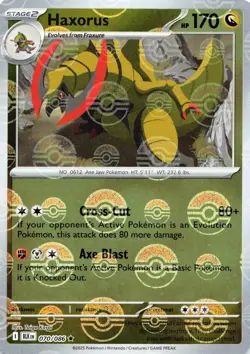 Pokemon TCG Haxorus (Poke Ball Pattern) #070/086 Holo SV: Black Bolt NM - Image 1