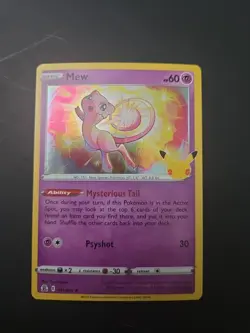 Mew 011/025 Holo Rare Celebrations Pokemon TCG NM - Image 1