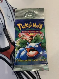 1999 Pokemon Base Set Unlimited Long Crimp Booster Pack Sealed WOTC HEAVY *22g* - Image 2
