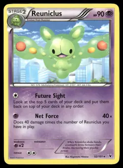 Reuniclus 52/101 Rare Noble Victories Pokemon LP - Image 1