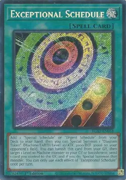 Exceptional Schedule - BLZD-EN054 - Secret Rare - 1st Edition Lightly Played, En - Image 1