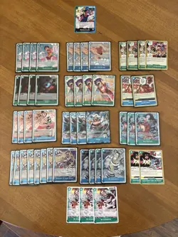 One Piece TCG Op16 Blue/Green Luffy Deck with Alt Buggy Full Deck - Image 1