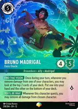 Cold Foil Epic BRUNO MADRIGAL OASIS ORACLE 1x Rare Disney Lorcana NM - Image 1