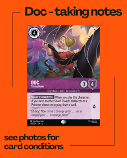 Disney Lorcana TCG Doc - Taking Notes 210/204 Epic Foil Wilds Unknown - Image 1