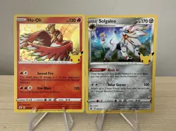 Solgaleo And Ho-oh 001 022/025 Celebrations Holo Rare Pair Pokemon Cards - Image 1