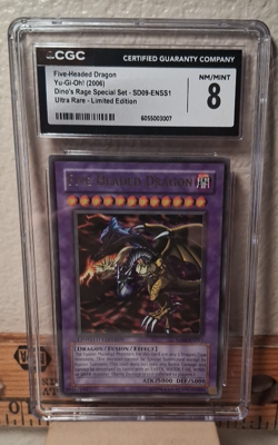 2006 Yugioh CGC 8 NM-MT Five-Headed Dragon SD09-ENSS1 Ultra Rare Limited Ed - Image 1