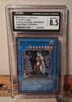 CGC 8.5 2006 YUGIOH SOI-EN034 RUIN, QUEEN OF OBLIVION 1ST ED ULTIMATE RARE - Image 1