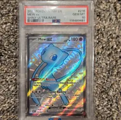 Pokemon Mew EX TCG Paldean Fates Holo Shiny Ultra Rare Card 216/091 - Image 1