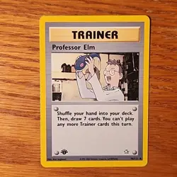 Professor Elm 1st Edition Neo Genesis Set Uncommon Trainer # 96/111 Pokemon Card - Image 1
