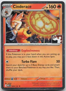 Cinderace 028/132 Rare Prize Pack Series Cards Pokemon NM/M Pokemon - Image 1