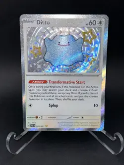 Pokemon TCG Ditto Baby Shiny Holo Rare Card 201/091 Sv: Paldean Fates NM - Image 2