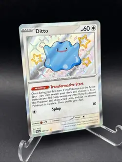 Pokemon TCG Ditto Baby Shiny Holo Rare Card 201/091 Sv: Paldean Fates NM - Image 4