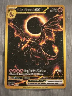 CHARIZARD Fan Art pokemon TEXTURED Card - Non Tcg - Image 1