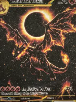 CHARIZARD Fan Art pokemon TEXTURED Card - Non Tcg - Image 2