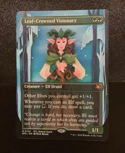 MTG Leaf-Crowned Visionary (Borderless) - Special Guests (SPG) #140 Mythic - Image 1