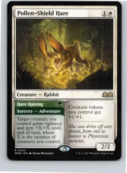 Magic the Gathering Pollen-Shield Hare Wilds of Eldraine MTG Free Shipping! - Image 1