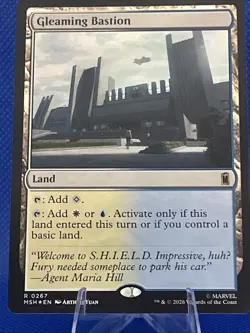 MTG Magic Gleaming Bastion 0267 Foil Marvel Super Heroes - Image 1