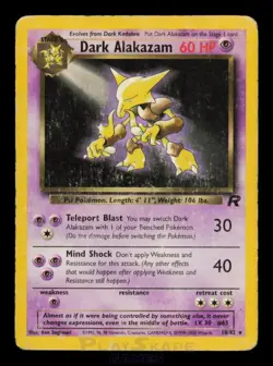 Pokemon Card Dark Alakazam 18/82 Team Rocket Rare Non-Holo Vintage HP 2000 - Image 1