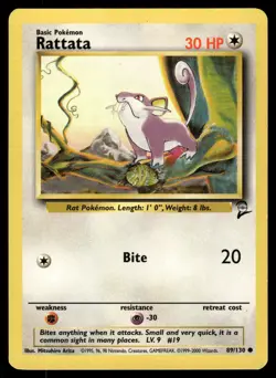 RATTATA - 89/130 Common Base Set 2 Pokemon LP - Image 1