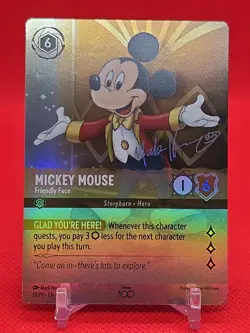 Mickey Mouse Friendly Face 18/P1 Disney Lorcana D100 Enchanted Foil Promo - Image 1