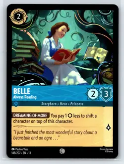 #148 Belle - Always Reading - Common 2026 Disney Lorcana Attack of the Vine - Image 1
