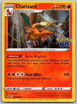 Pokemon TCG Charizard Pokemon GO 010/078 Holo Near Mint - Image 1