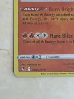 Pokemon TCG Charizard 010/078 Pokemon GO Holo - Image 4