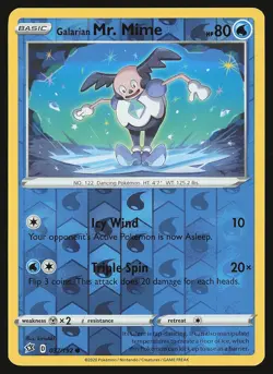 SWSH02: Rebel Clash Galarian Mr. Mime #037/192 Reverse Holo Pokemon Card - Image 1