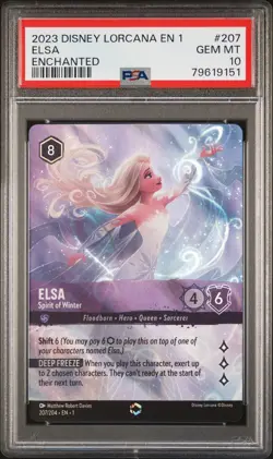 2023 207 Elsa Alternate Art Enchanted Disney Lorcana TCG Card PSA 10 Gem Mint - Image 1