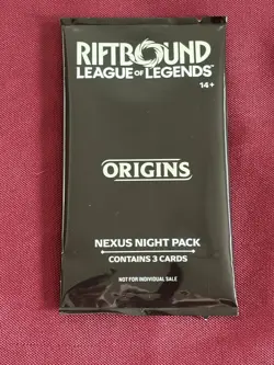 Riftbound Origins Nexus Night Pack Sealed English 3-Card Pack - Image 1